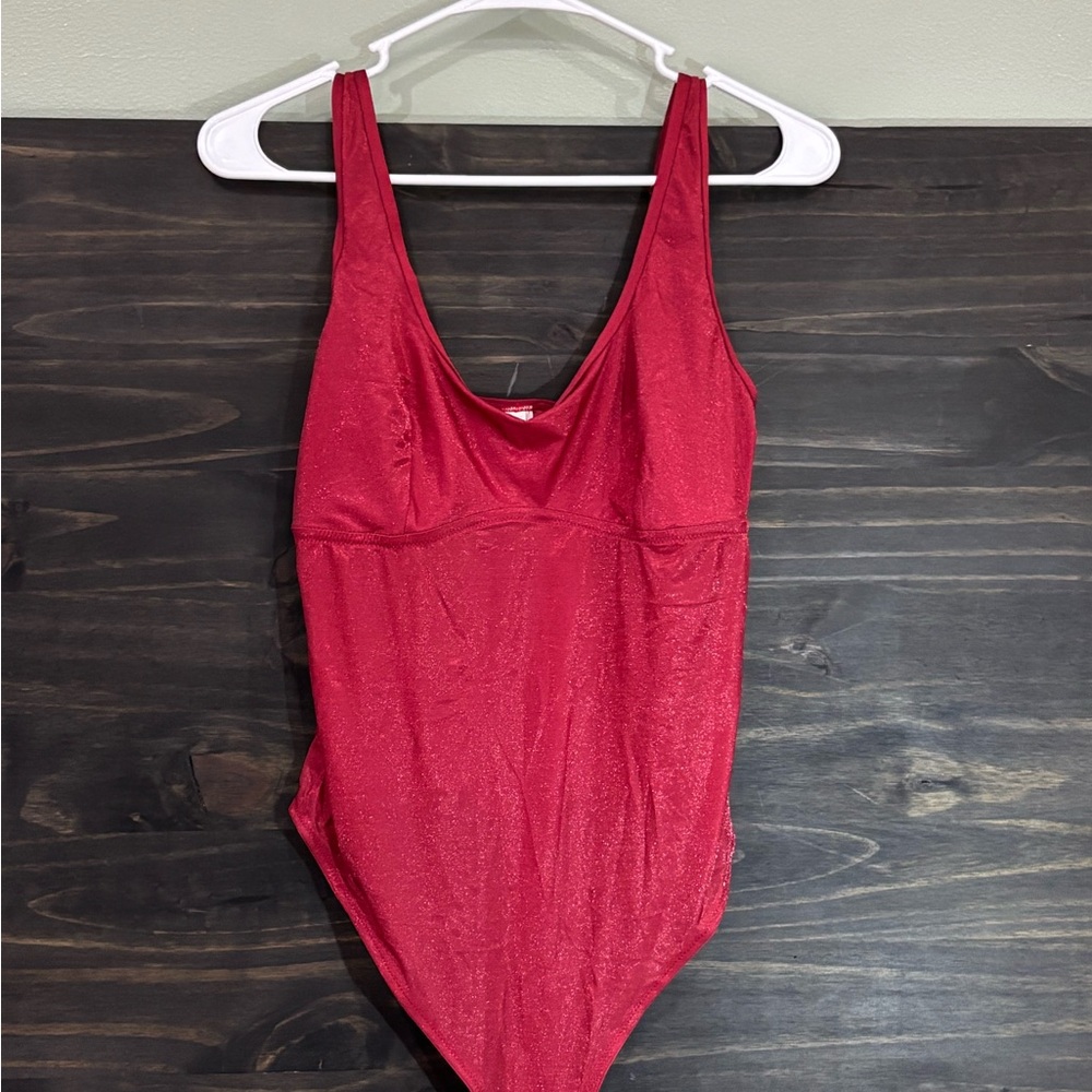 Adore Me Shimmery Berry Red One-Piece